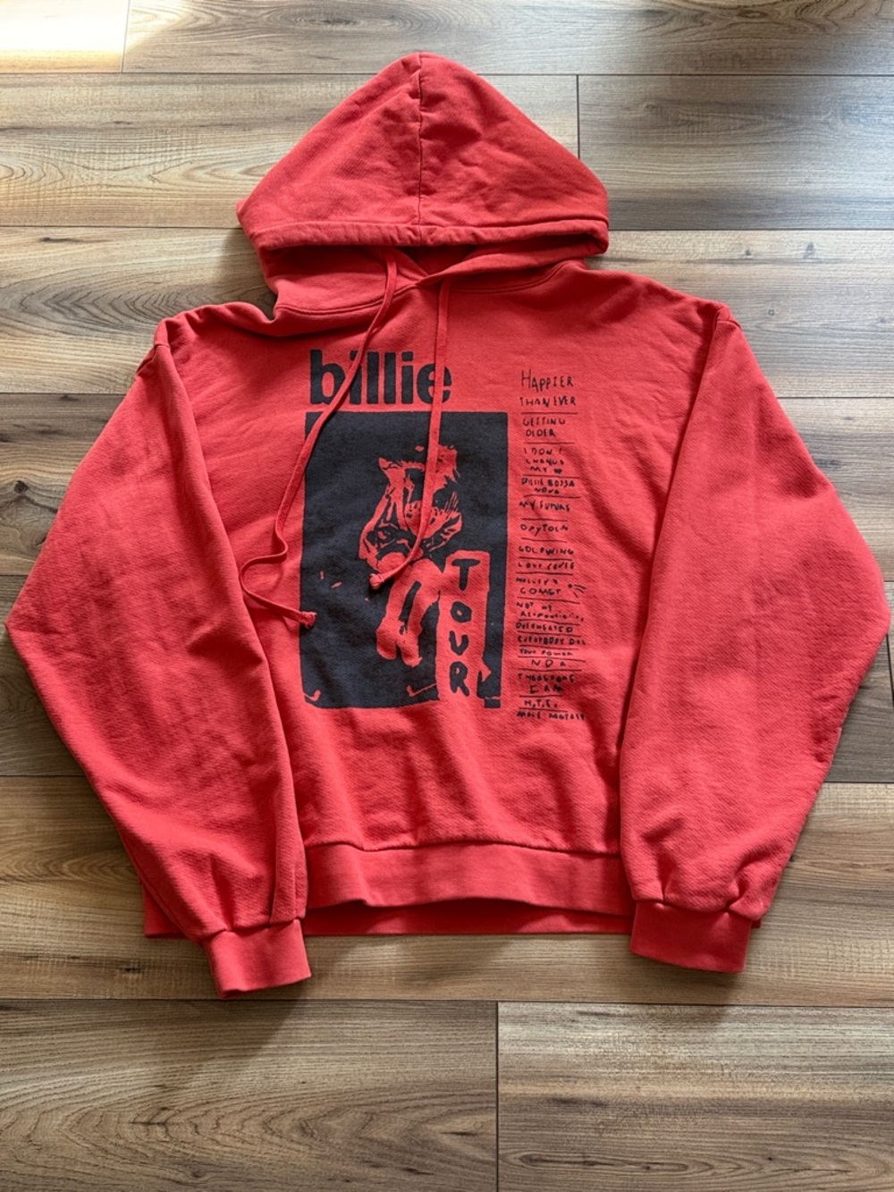 Red Billie Tour Graphic Hoodie Sweatshirt
